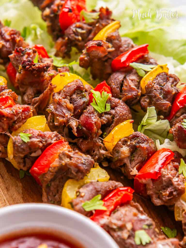 Dive into Lamb Shish Kebab recipe. This tantalizing dish combines succulent lamb cubes, with bell pepper in a traditional spices that is mouth-watering.