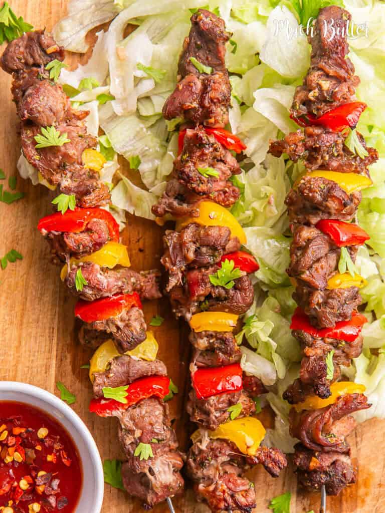 Dive into Lamb Shish Kebab recipe. This tantalizing dish combines succulent lamb cubes, with bell pepper in a traditional spices that is mouth-watering.