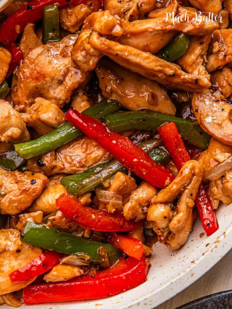 You would never know this Black Pepper Chicken is homemade! With its amazing brown sauce, and crisp veggies each bite is leave your mouth watering.