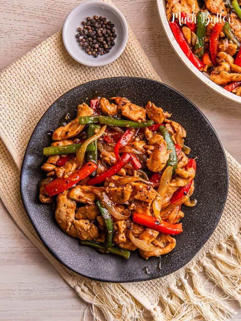 You would never know this Black Pepper Chicken is homemade! With its amazing brown sauce, and crisp veggies each bite is leave your mouth watering.