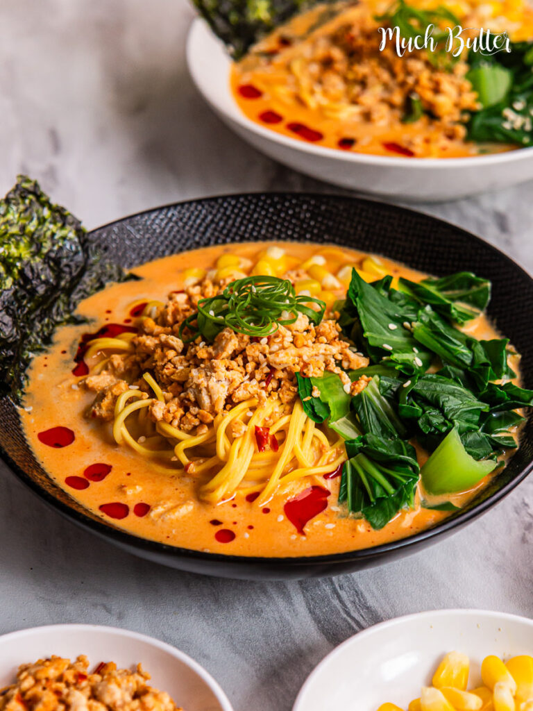 Make this spicy Tan Tan Ramen at home with rich sesame broth, bold chili flavors, creamy soybean milk, and tender ground chicken.