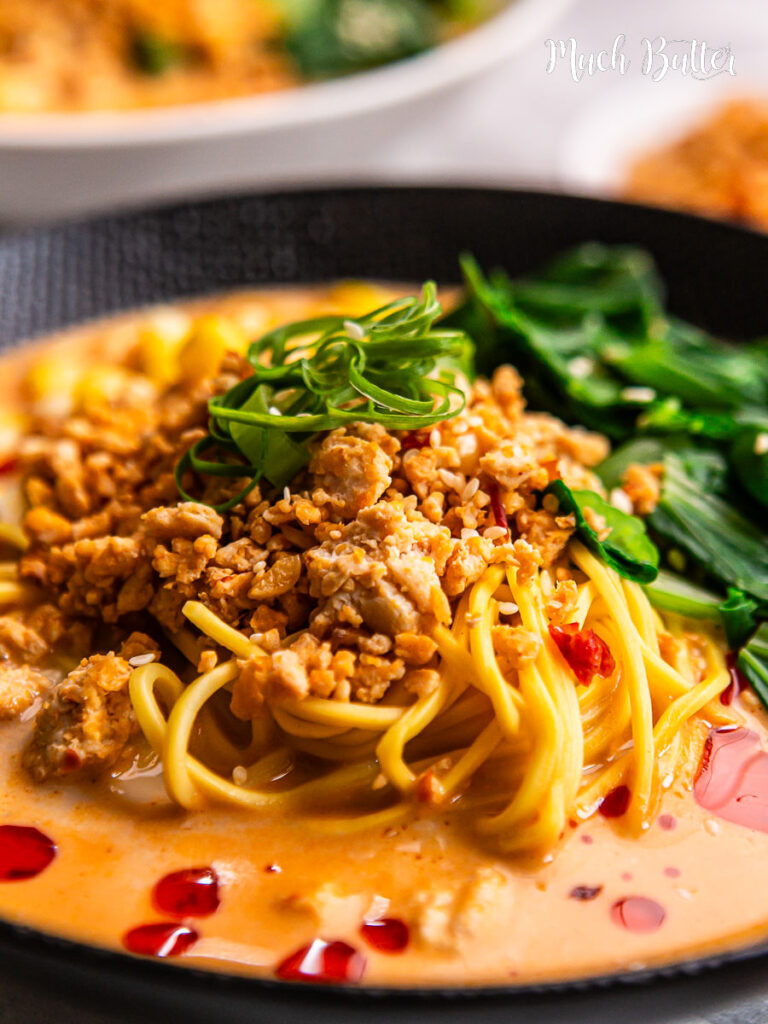 Make this spicy Tan Tan Ramen at home with rich sesame broth, bold chili flavors, creamy soybean milk, and tender ground chicken.