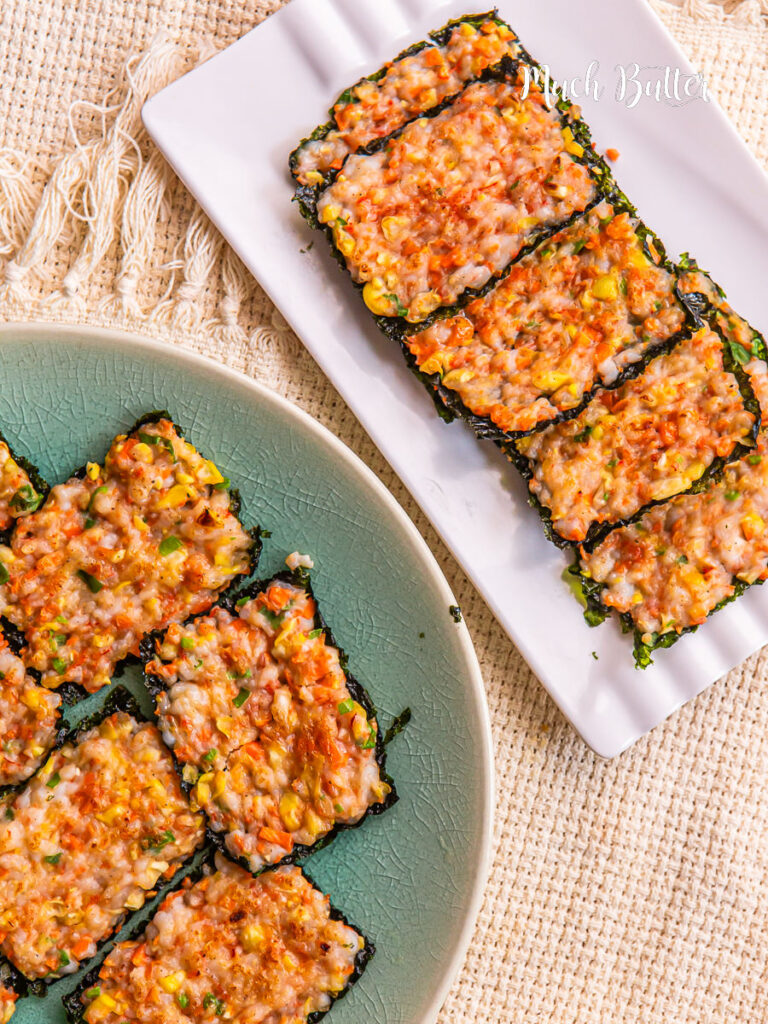 Fried Mince Shrimp is a dish made from a combination of shrimp and seaweed, has a crunchy texture on the outside and soft on the inside.