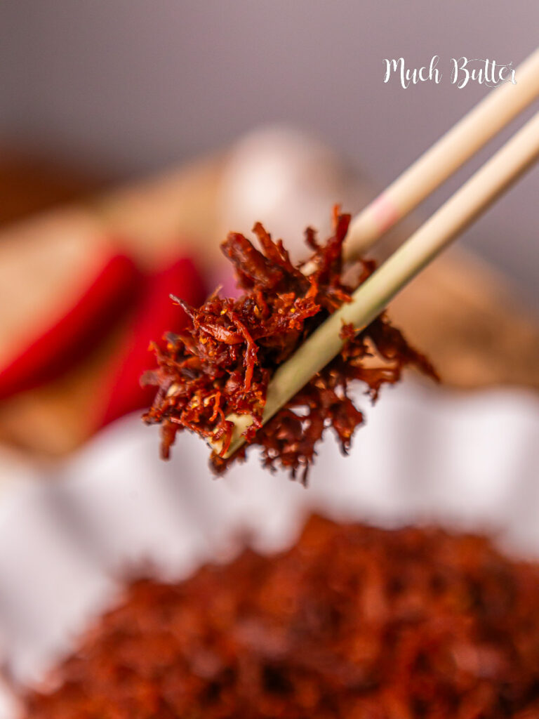 Learn how to make Indonesian-style Homemade Chicken Floss (Abon Ayam)! tender, savory-sweet shredded chicken cooked until light, dry, and crispy. 